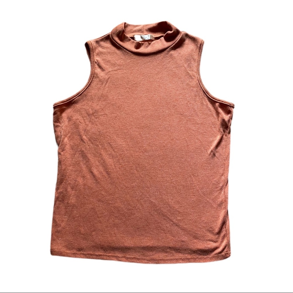 Sage mock turtleneck tank top